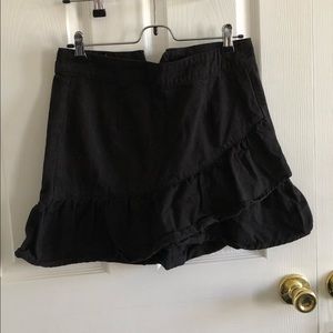 Black Denim Layered Skirt